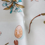 Hermes Carre 45 Scarf Gavroche Fleur Plume Silk 100% Blue Pawn — view 6