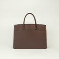 Hermes White Bus GM Business Briefcase Courchevel Havane Brown Gold