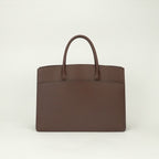 Hermes White Bus GM Business Briefcase Courchevel Havane Brown Gold
