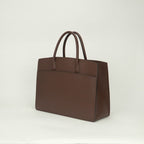 Hermes White Bus GM Business Briefcase Courchevel Havane Brown Gold — view 2