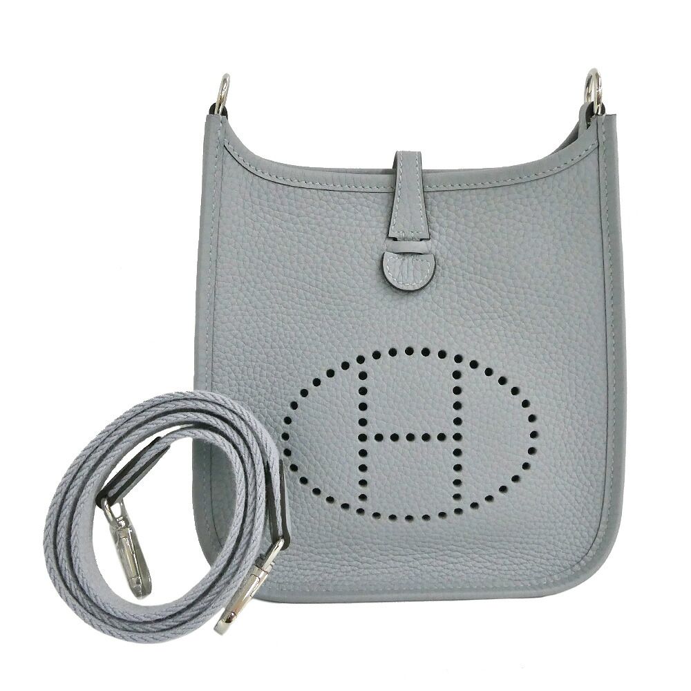 Hermes Evelyne TPM 16 Gris Perle Silver Taurillon Clemence Gray Handbag