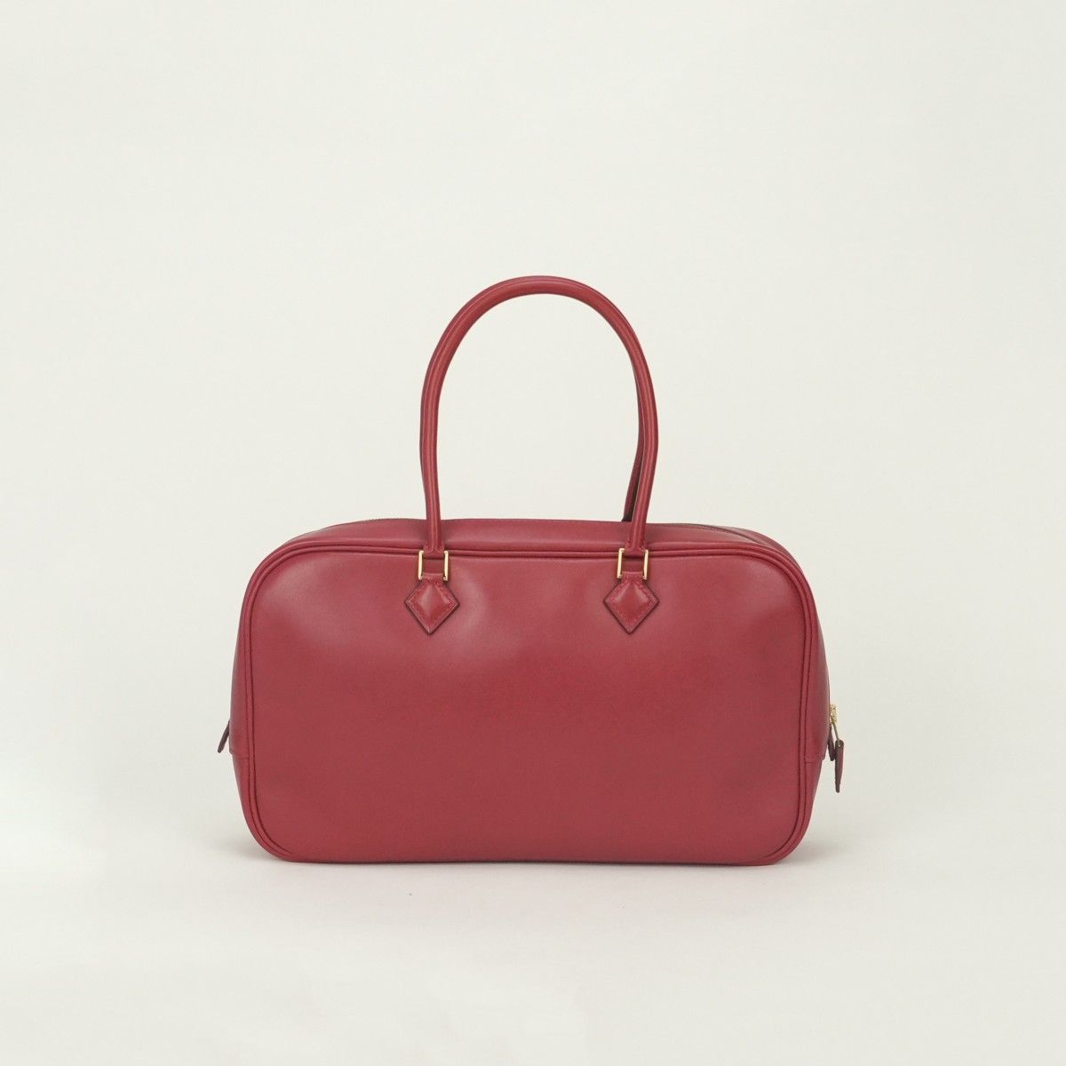 Hermes Plume Elan 28 Tote Box Calf Red Gold Handbag — view 3