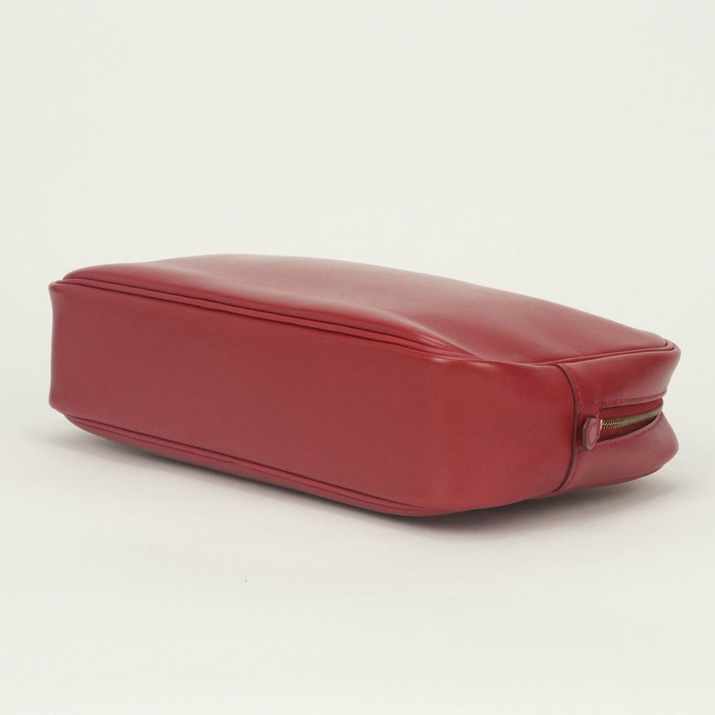 Hermes Plume Elan 28 Tote Box Calf Red Gold Handbag — view 5
