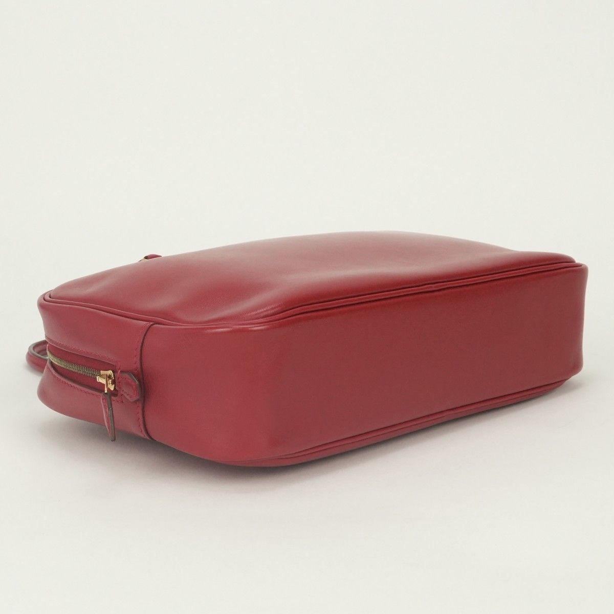 Hermes Plume Elan 28 Tote Box Calf Red Gold Handbag — view 6