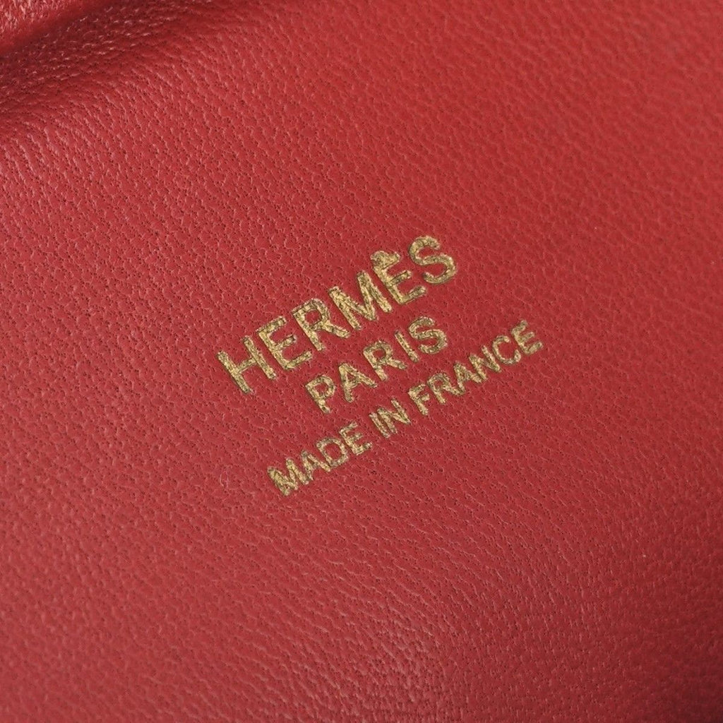 Hermes Plume Elan 28 Tote Box Calf Red Gold Handbag — view 7
