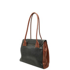 Loewe Vintage Logo Tote Shoulder Black Brown Leather — view 2