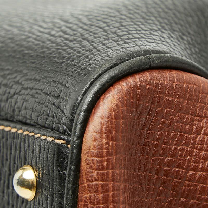 Loewe Vintage Logo Tote Shoulder Black Brown Leather — view 6