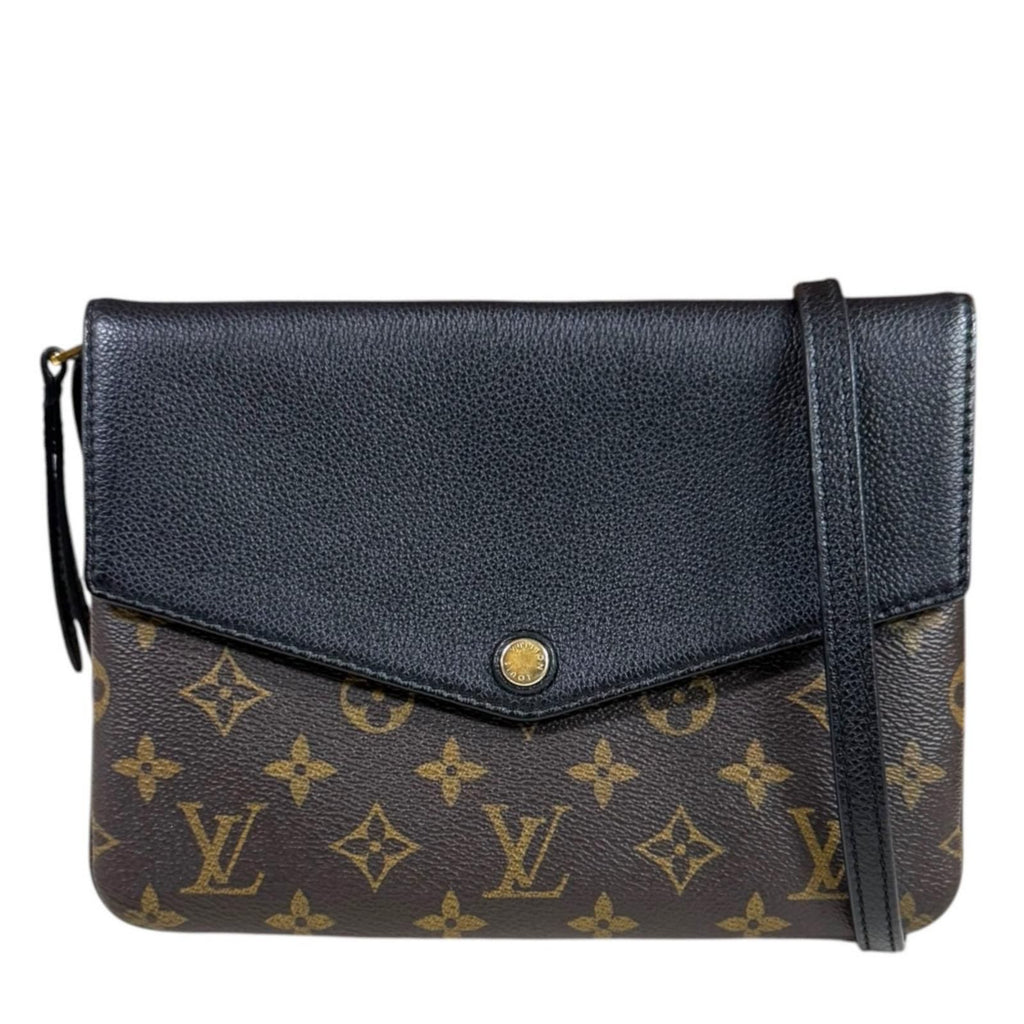 Louis Vuitton Monogram Shoulder Bag Canvas Black