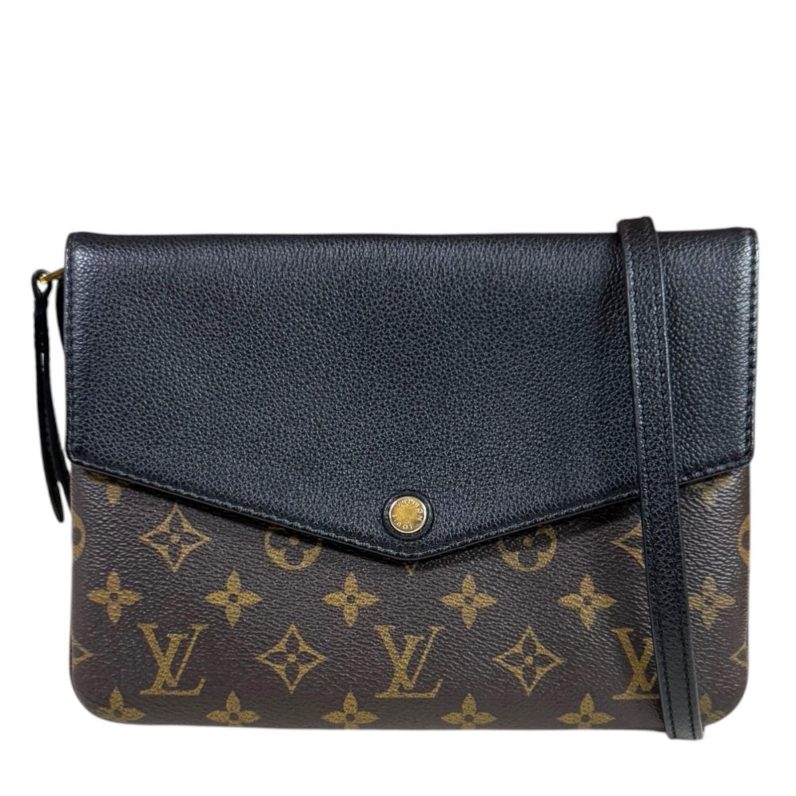 Louis Vuitton Monogram Shoulder Bag Canvas Black
