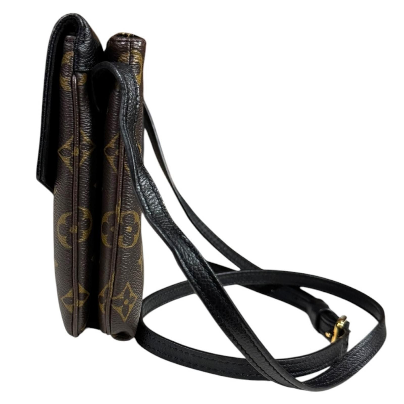 Louis Vuitton Monogram Shoulder Bag Canvas Black — view 5