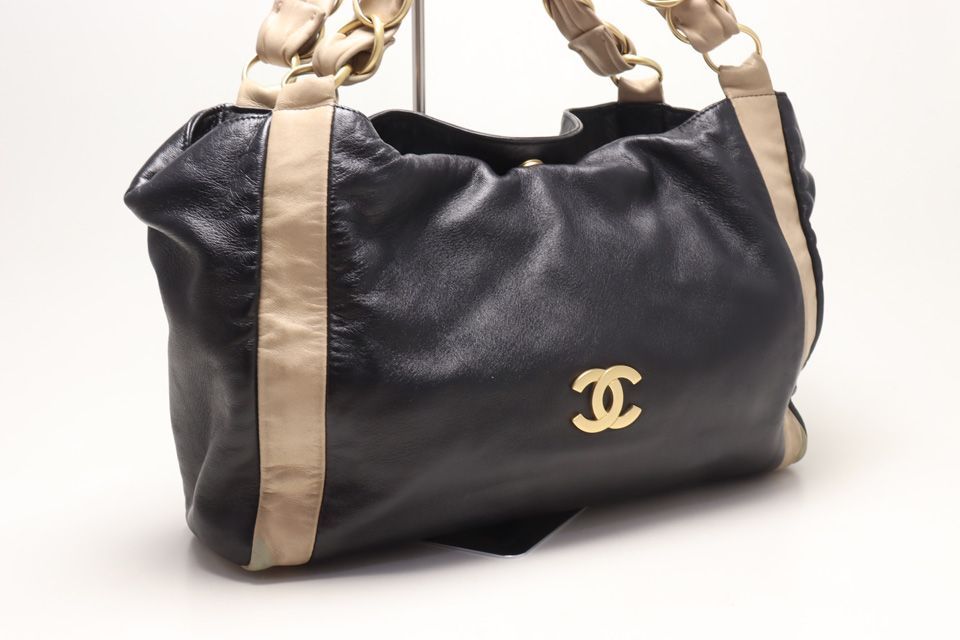 Chanel Lambskin Bicolor Chain Tote — view 4