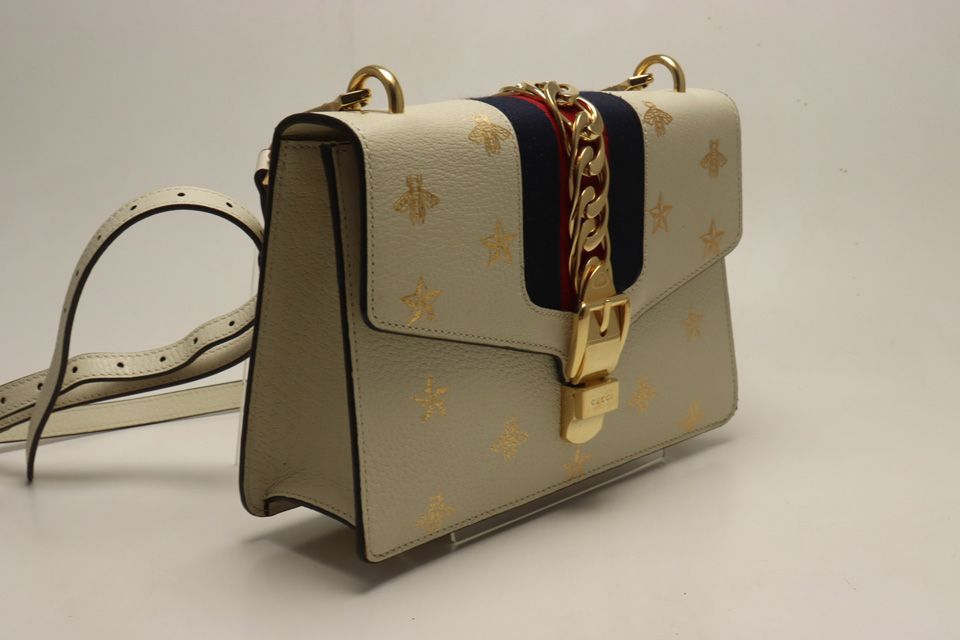 Gucci Sylvie Bee & Star Leather Shoulder — view 4