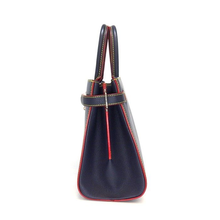Louis Vuitton Handbag Twist Tote Andigo Blue Red Epi Leather Silver — view 3
