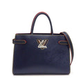 Louis Vuitton Handbag Twist Tote Andigo Blue Red Epi Leather Silver