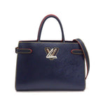 Louis Vuitton Handbag Twist Tote Andigo Blue Red Epi Leather Silver