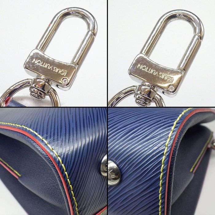 Louis Vuitton Handbag Twist Tote Andigo Blue Red Epi Leather Silver — view 7