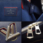Louis Vuitton Handbag Twist Tote Andigo Blue Red Epi Leather Silver — view 6