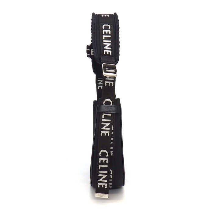 Celine Shoulder Bag Ava Trekking Black Canvas Silver — view 3