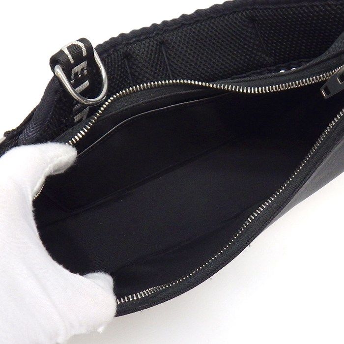 Celine Shoulder Bag Ava Trekking Black Canvas Silver — view 5