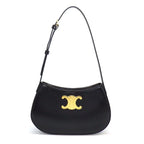Celine Shoulder Bag Tiri Black Shiny Calfskin Gold