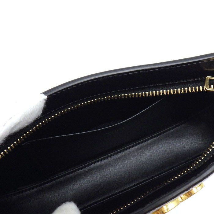Celine Shoulder Bag Tiri Black Shiny Calfskin Gold — view 6