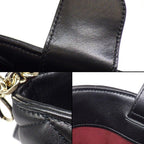 Gucci Shoulder Bag GG Marmont Small Tote Black Lambskin Leather Gold — view 8
