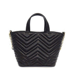 Gucci Shoulder Bag GG Marmont Small Tote Black Lambskin Leather Gold — view 2