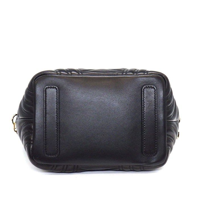 Gucci Shoulder Bag GG Marmont Small Tote Black Lambskin Leather Gold — view 4