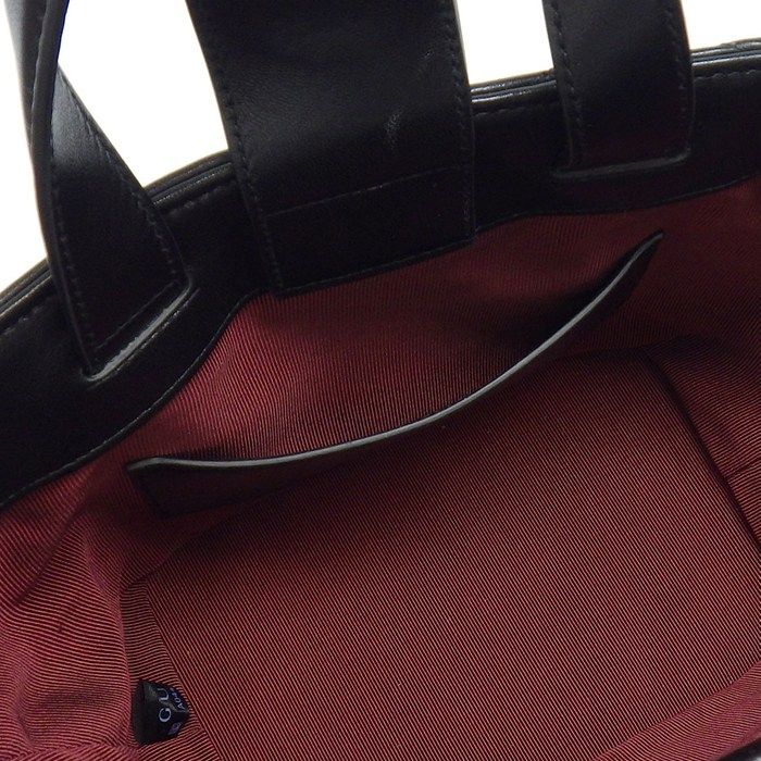 Gucci Shoulder Bag GG Marmont Small Tote Black Lambskin Leather Gold — view 6