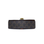 Celine Shoulder Bag Clutch Tab Tan Triomphe Canvas Calfskin Gold — view 4