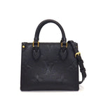 Louis Vuitton Handbag On The Go BB Black Monogram Empreinte Leather Gold