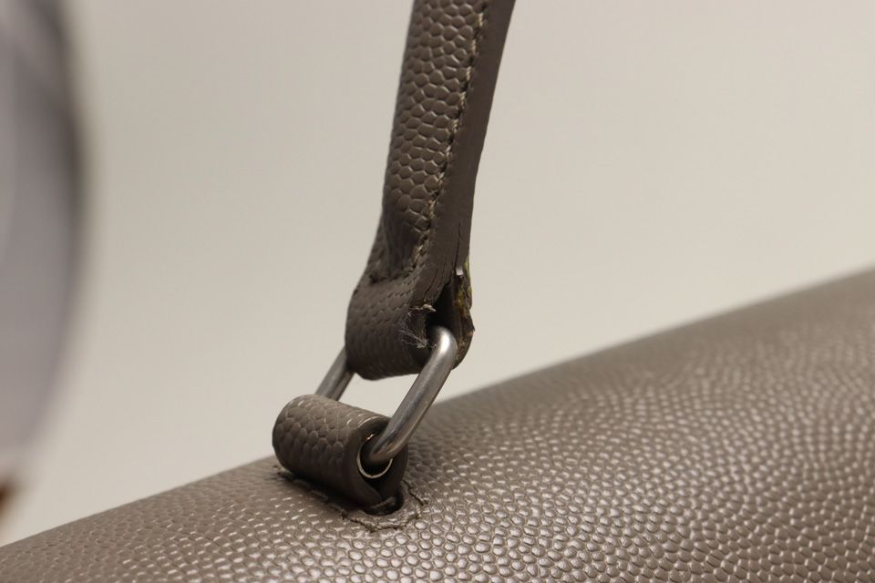Saint Laurent Gray Leather Cassandra 2-Way Shoulder — view 8
