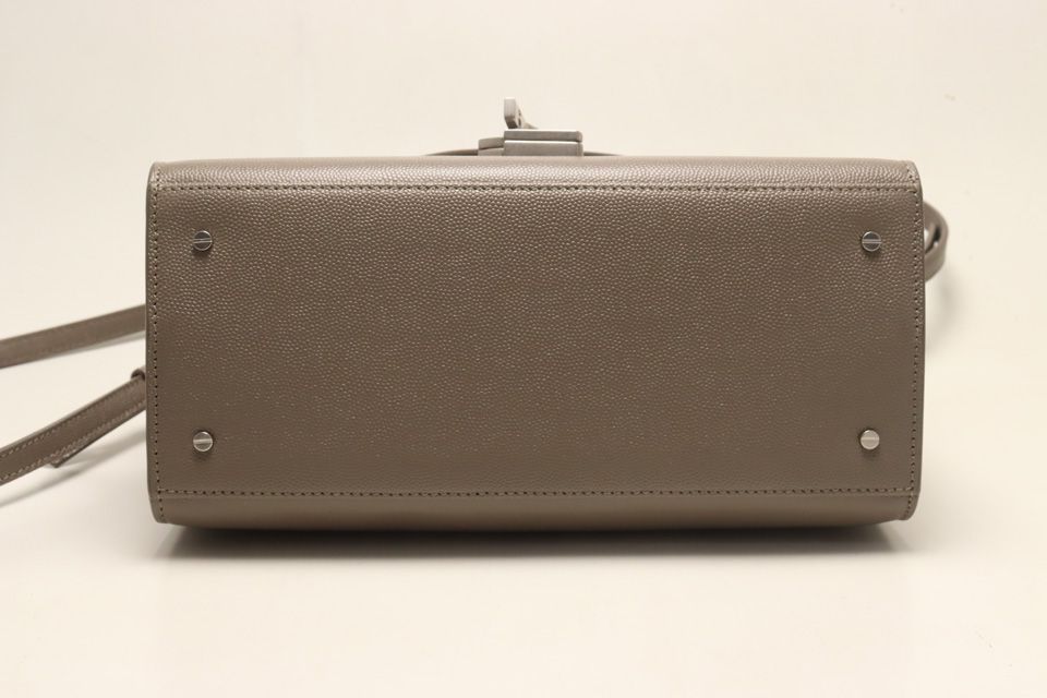 Saint Laurent Gray Leather Cassandra 2-Way Shoulder — view 3