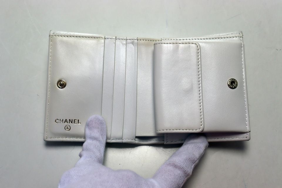 Chanel Caviar Leather Quilted Trifold Wallet — view 4