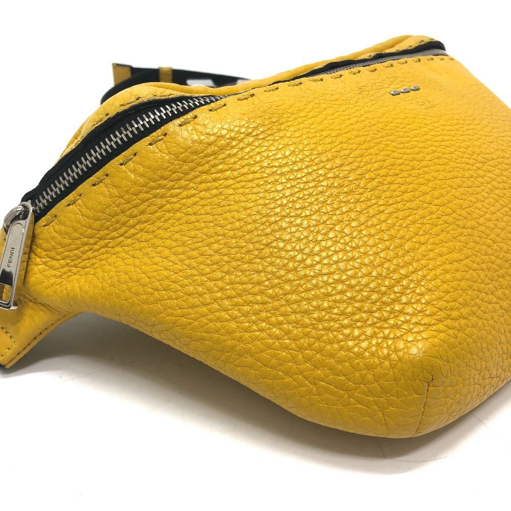 Fendi Waist Bag Selleria Crossbody Leather Yellow — view 6