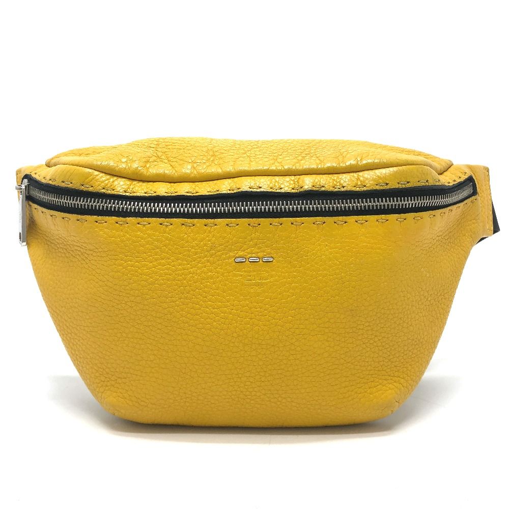 Fendi Waist Bag Selleria Crossbody Leather Yellow