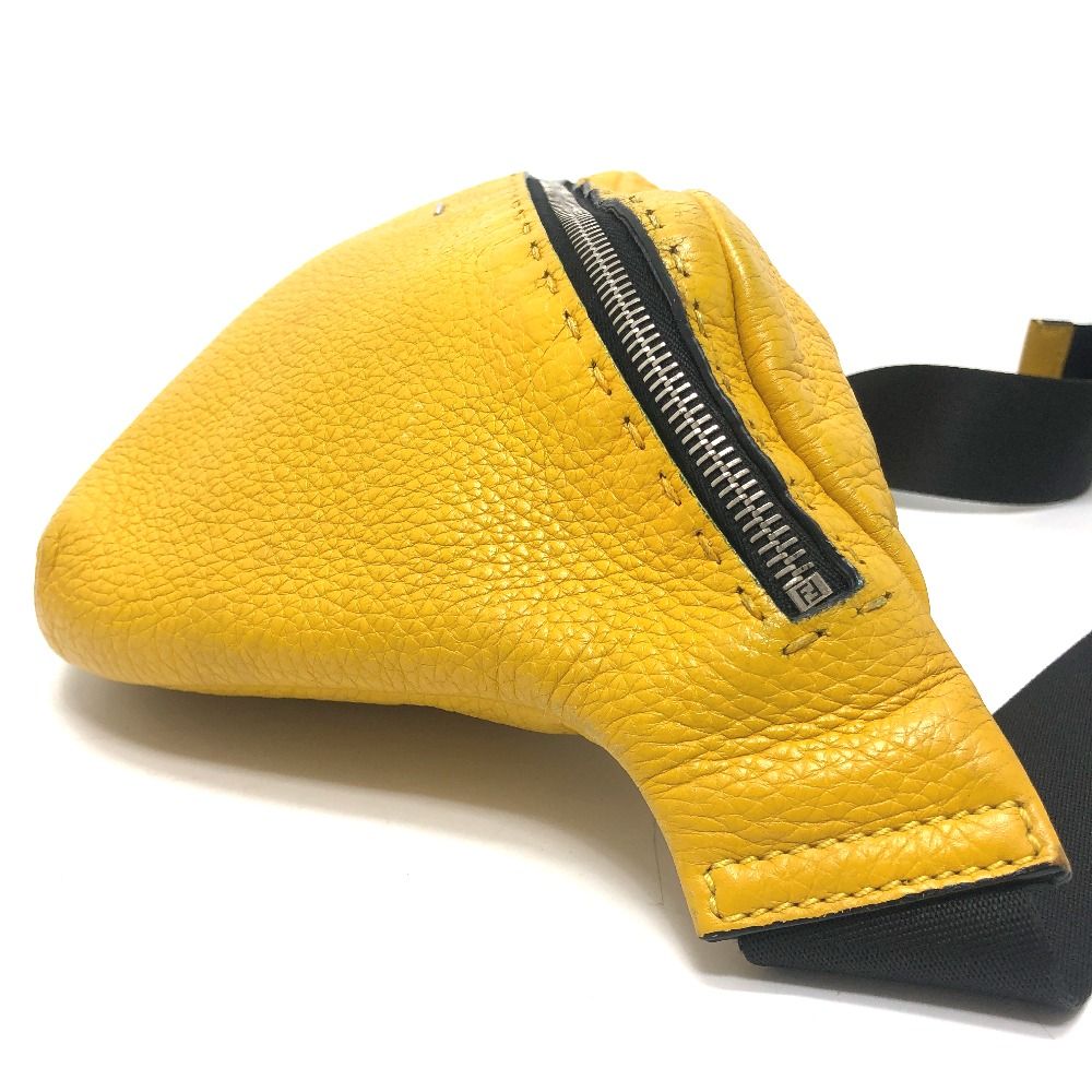Fendi Waist Bag Selleria Crossbody Leather Yellow — view 3