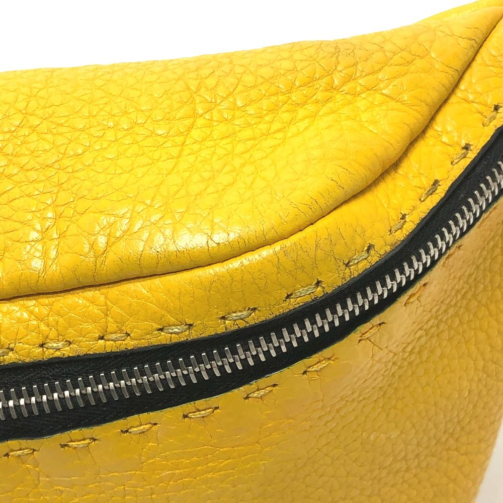 Fendi Waist Bag Selleria Crossbody Leather Yellow — view 7