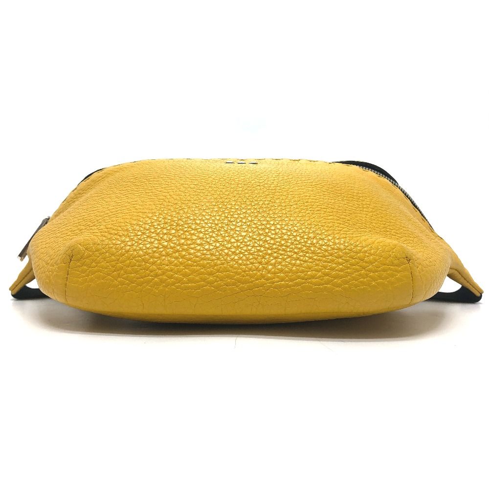 Fendi Waist Bag Selleria Crossbody Leather Yellow — view 4