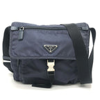 Prada Shoulder Bag Triangle Nylon Navy