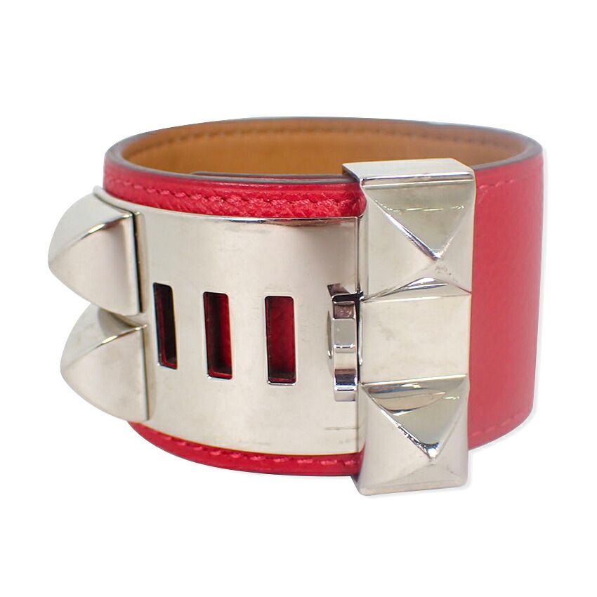 Hermes Collier de Chien Leather Bangle Bracelet