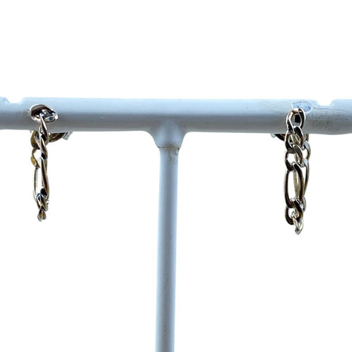 Bottega Veneta Chain Hoop Earrings Silver Daily
