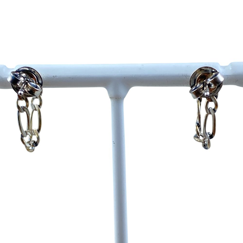 Bottega Veneta Chain Hoop Earrings Silver Daily — view 3