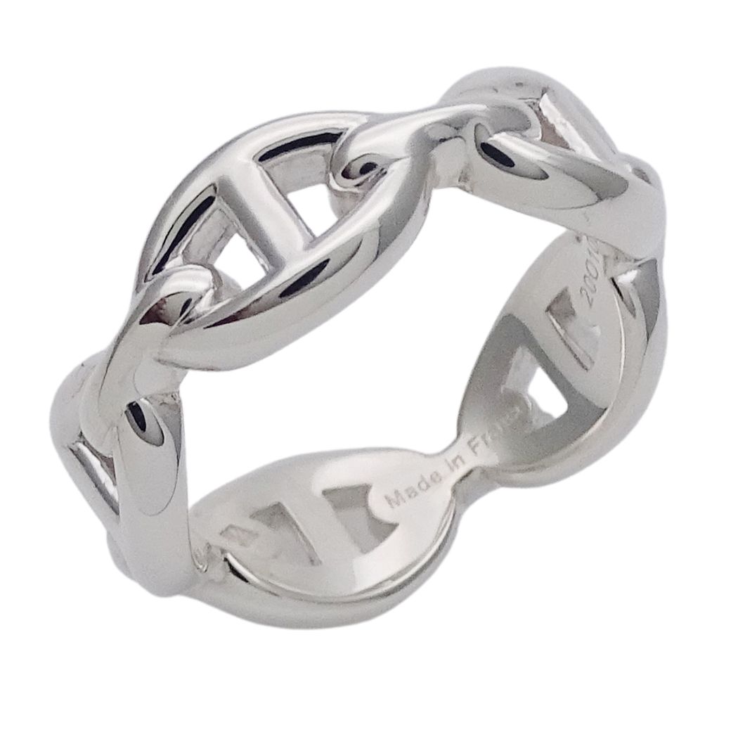 Hermes Ring Chaine D'ancre Silver 51 Polished