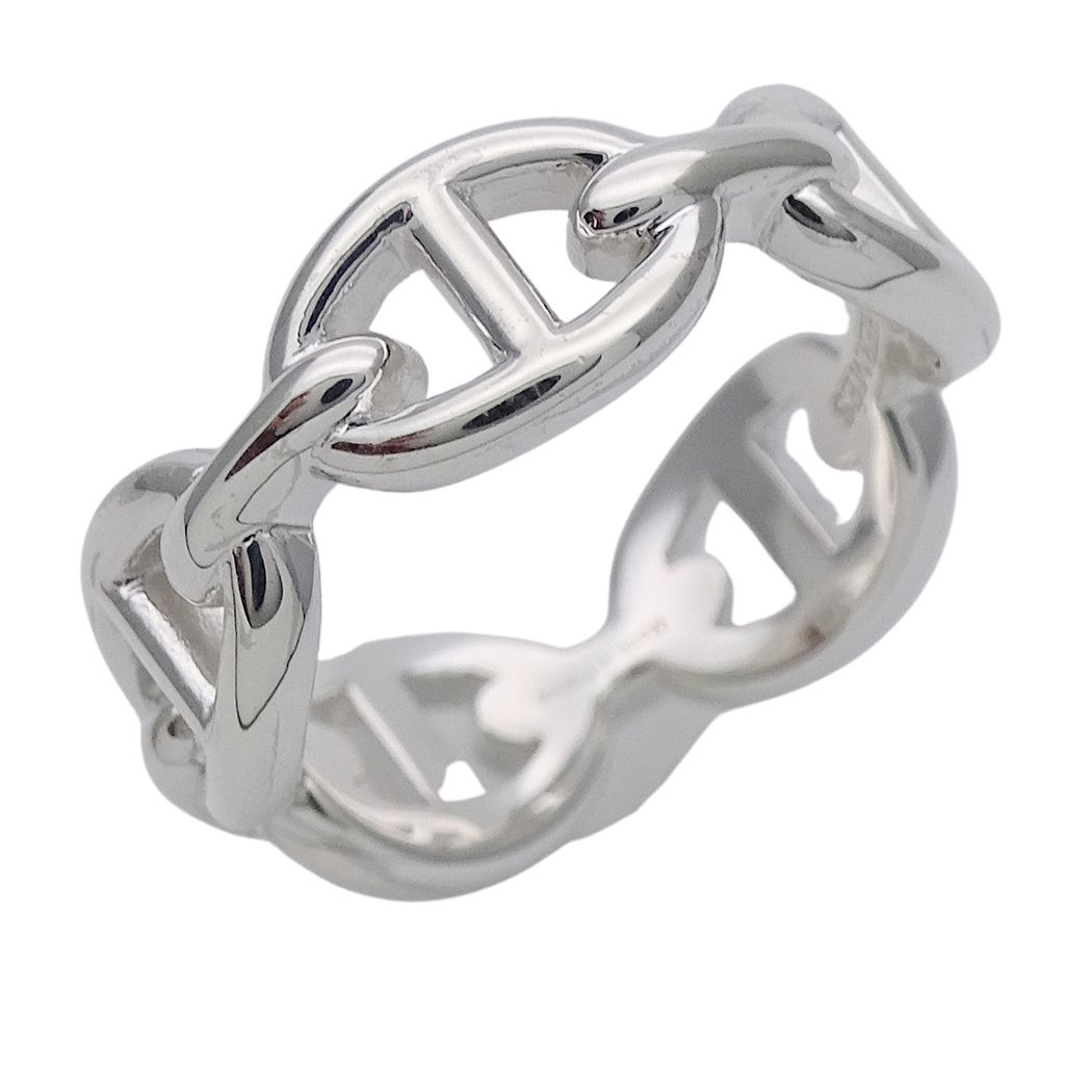 Hermes Ring Chaine D'ancre Silver 54 Polished