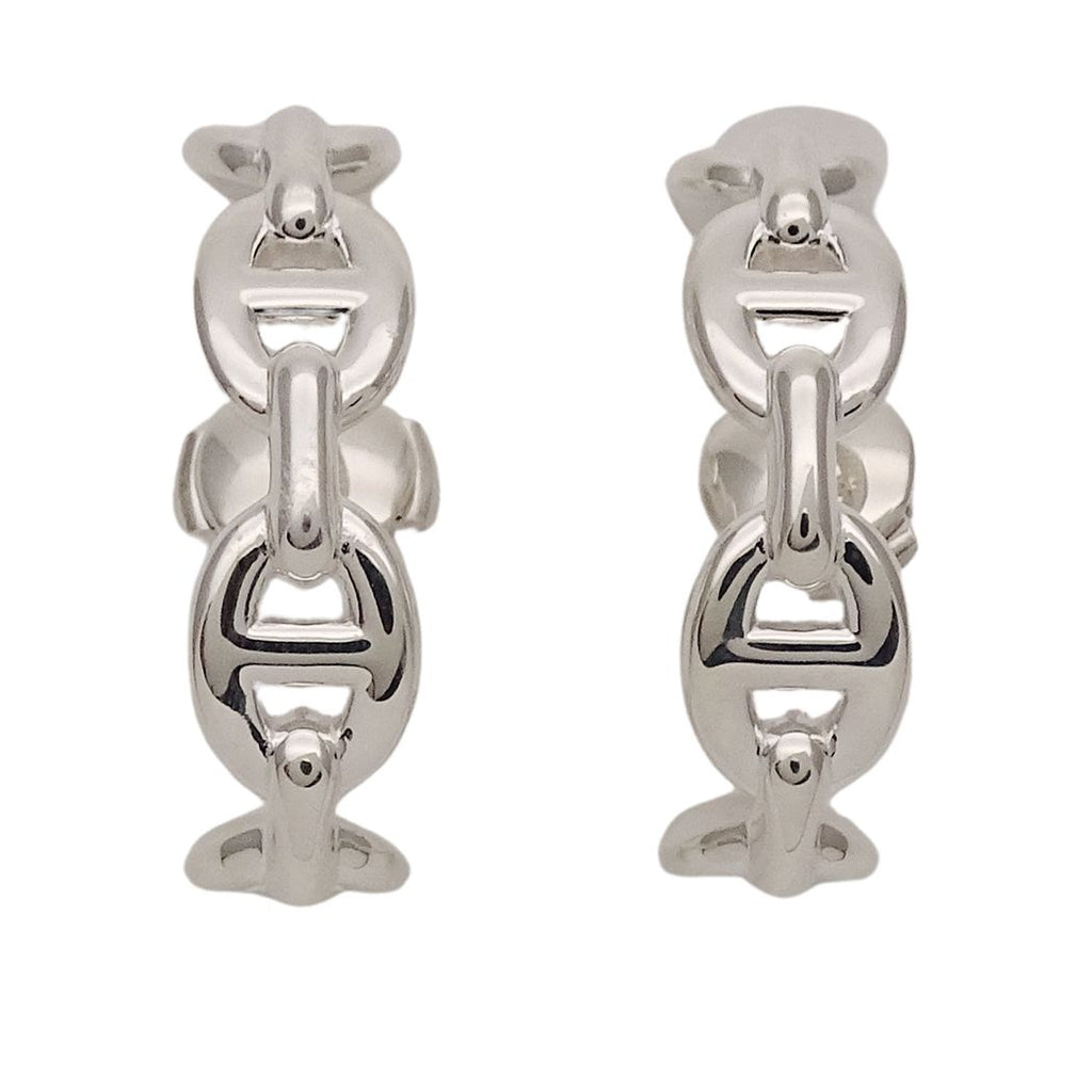 Hermes Earrings Chaine D'ancre Silver Polished