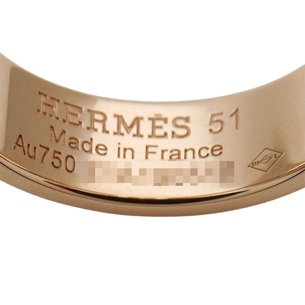 Hermes Ring 18k Gold Diamond D'ancre PM Pink 51 Issue Polished — view 5