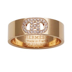Hermes Ring 18k Gold Diamond D'ancre PM Pink 51 Issue Polished — view 2