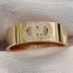 Hermes Ring 18k Gold Diamond D'ancre PM Pink 51 Issue Polished — view 6