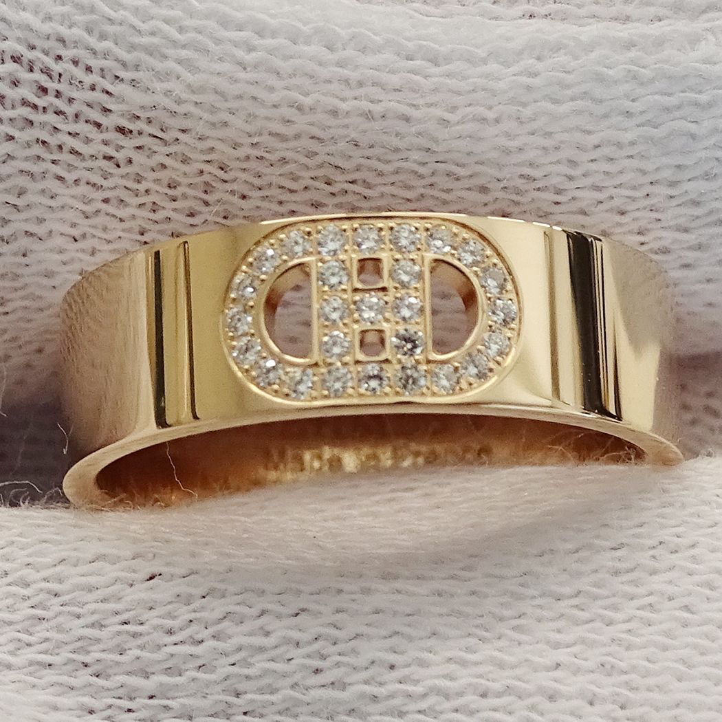 Hermes Ring 18k Gold Diamond D'ancre PM Pink 51 Issue Polished — view 6